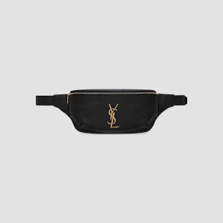 Saint Laurent  Cassandre Classic Belt Bag In Grain De Poudre Embossed Leather