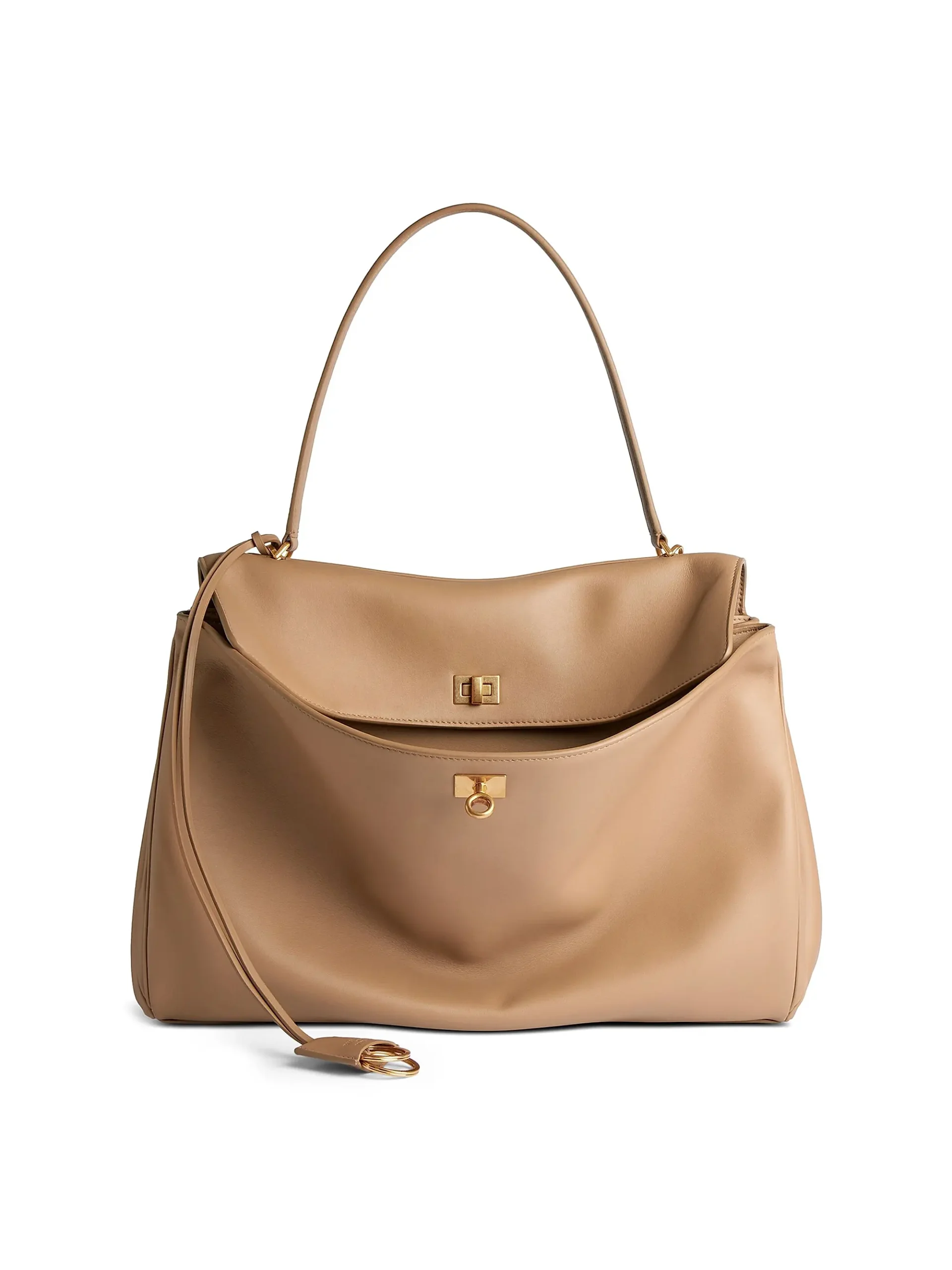 BALENCIAGA TAN LEATHER MEDIUM PURSE