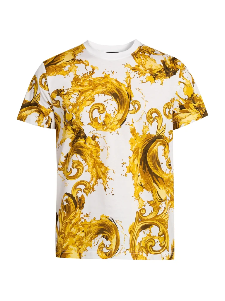 VERSACE WHITE & GOLD SHIRT SIZE M