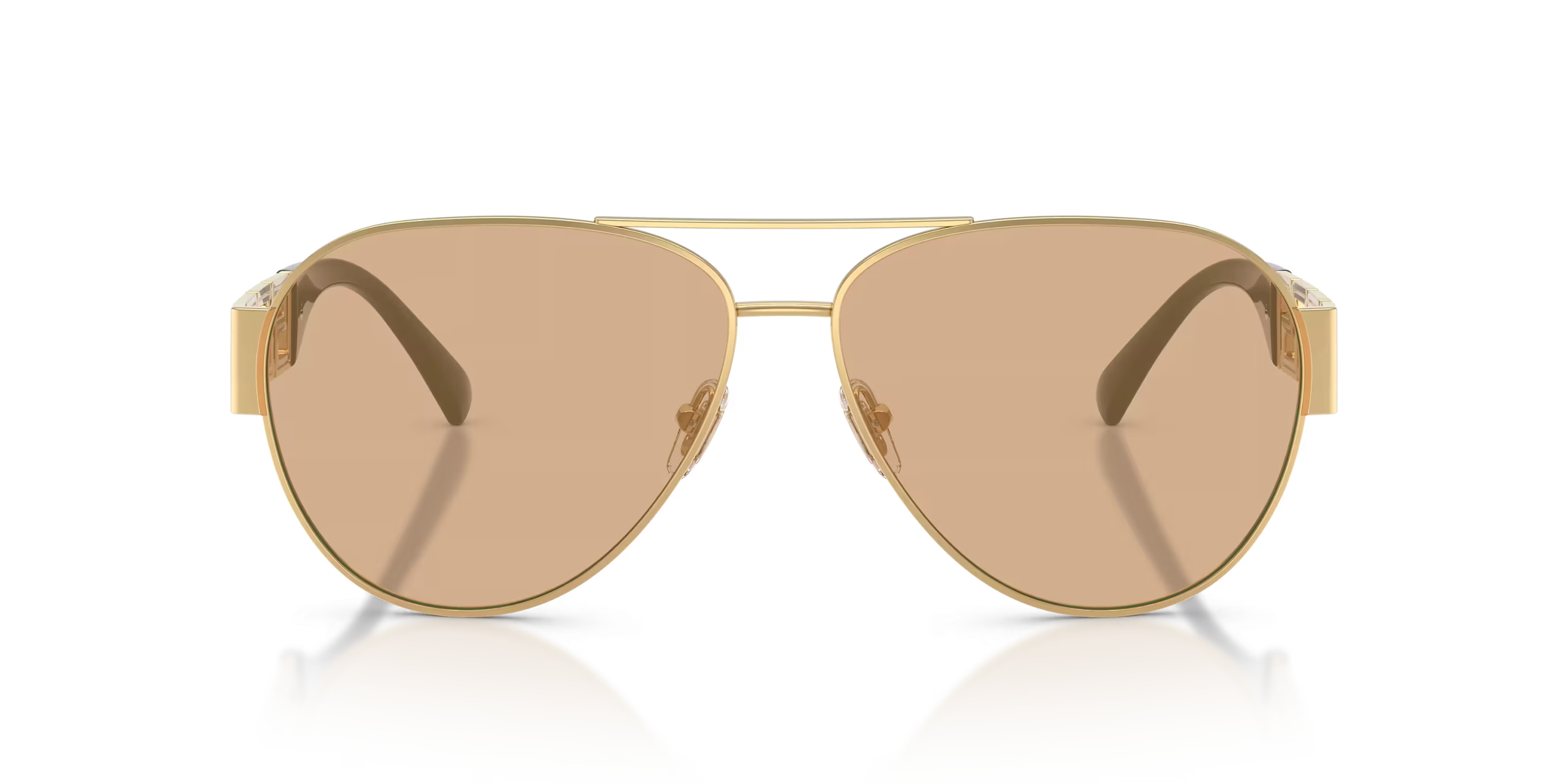 VERSACE GOLD LIGHT BWN MIRROR SUNGLASSES