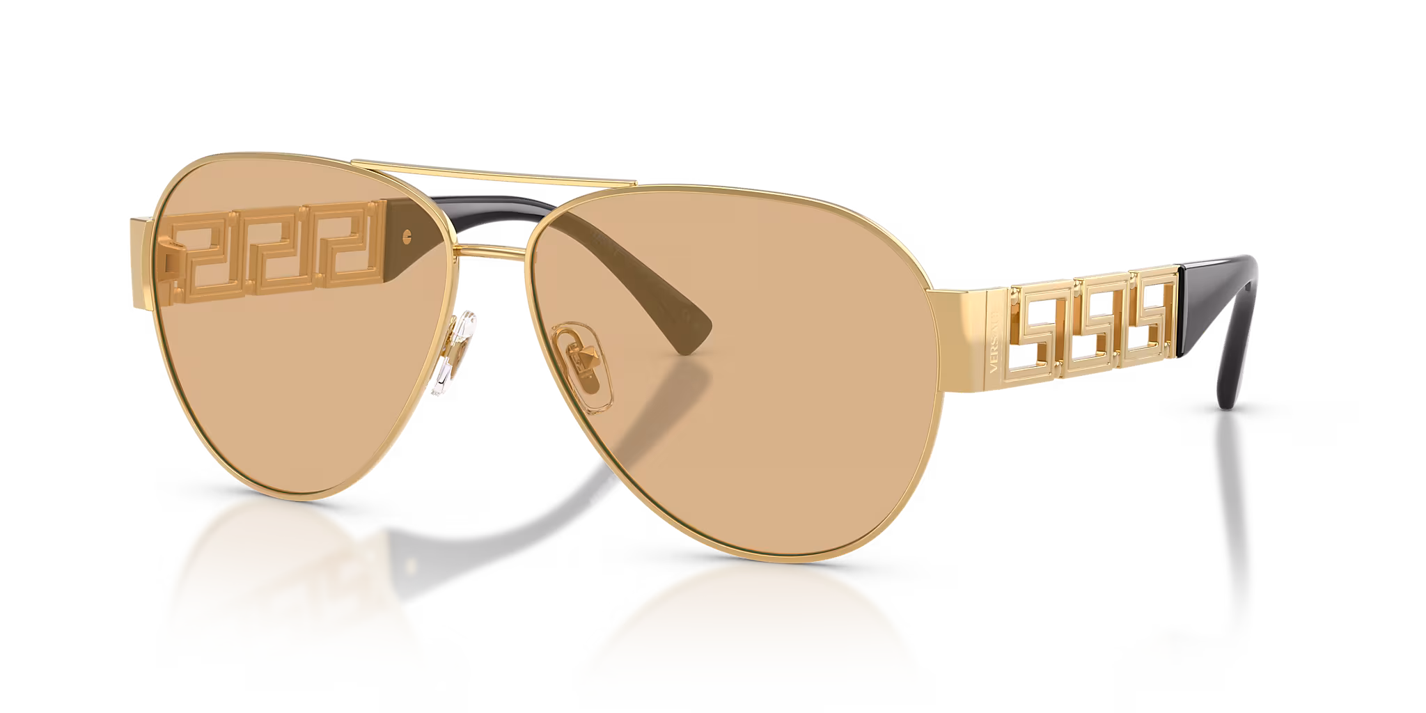 VERSACE GOLD LIGHT BWN MIRROR SUNGLASSES - Image 4