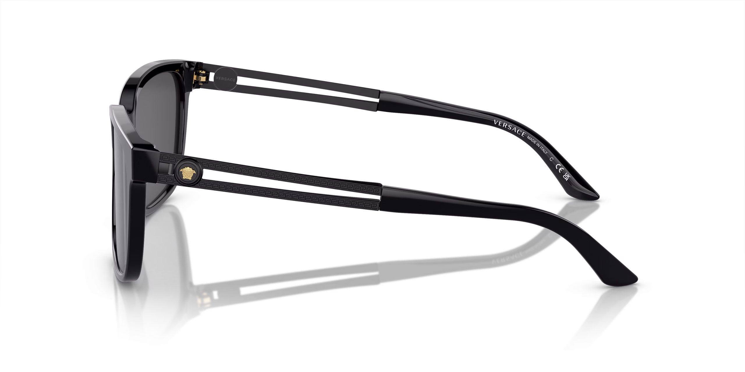 Gafas de Sol Versace Negras con Lentes Gris Oscuro - Image 4