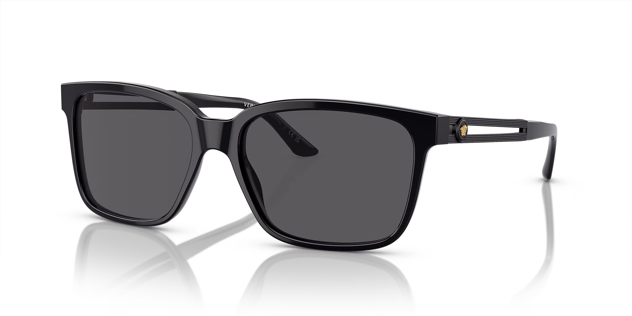 Gafas de Sol Versace Negras con Lentes Gris Oscuro - Image 2