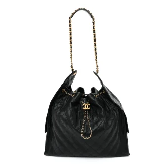 CHANEL Chanel 25 Large Handbag Grained Calfskin And Gold Tone Metal