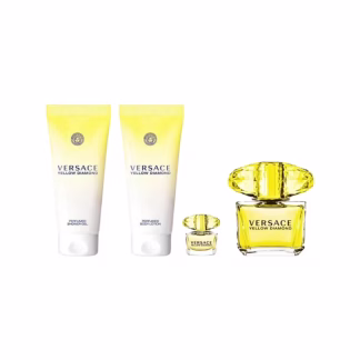 VERSACE YELLOW DIAMOND (W) 4PC SET: 90ML EDT SPRAY + 100ML B/L + 100ML S/G + 5ML