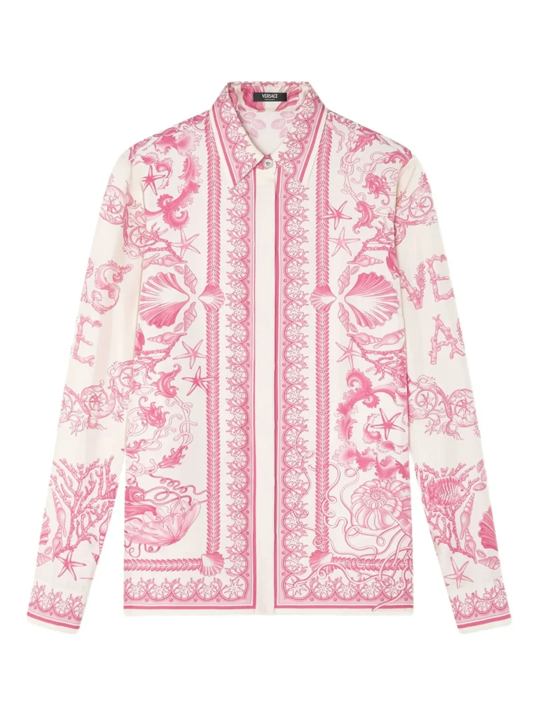 VERSACE PINK & WHITE SHIRT SIZE S