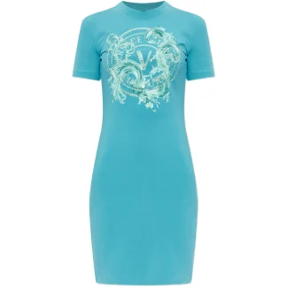 VERSACE TEAL SHORTSLEEVE DRESS SIZE 4