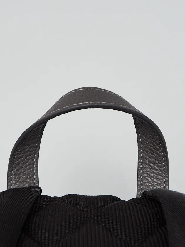 Burberry Grey Leather Embossed Abbeydale Backpack Bag - Image 2