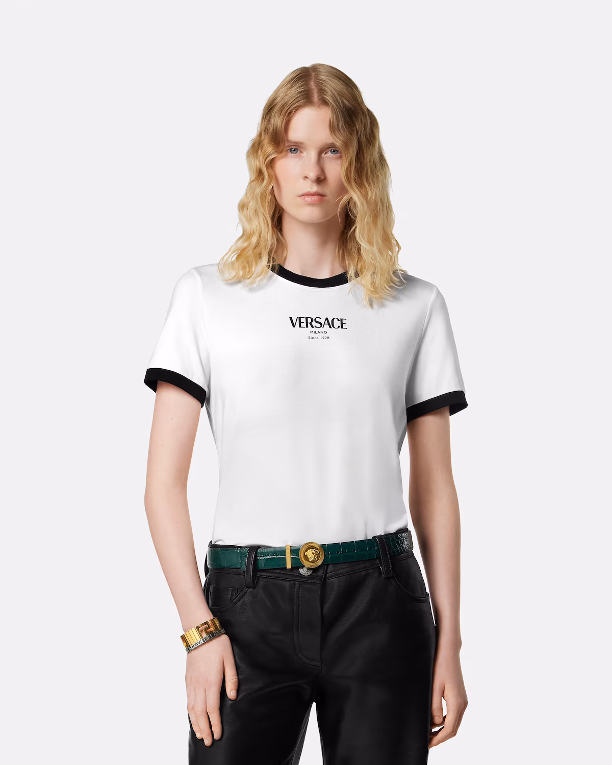 VERSACE COTTON BLK&WHITE SHIRT SIZE38 - Image 3