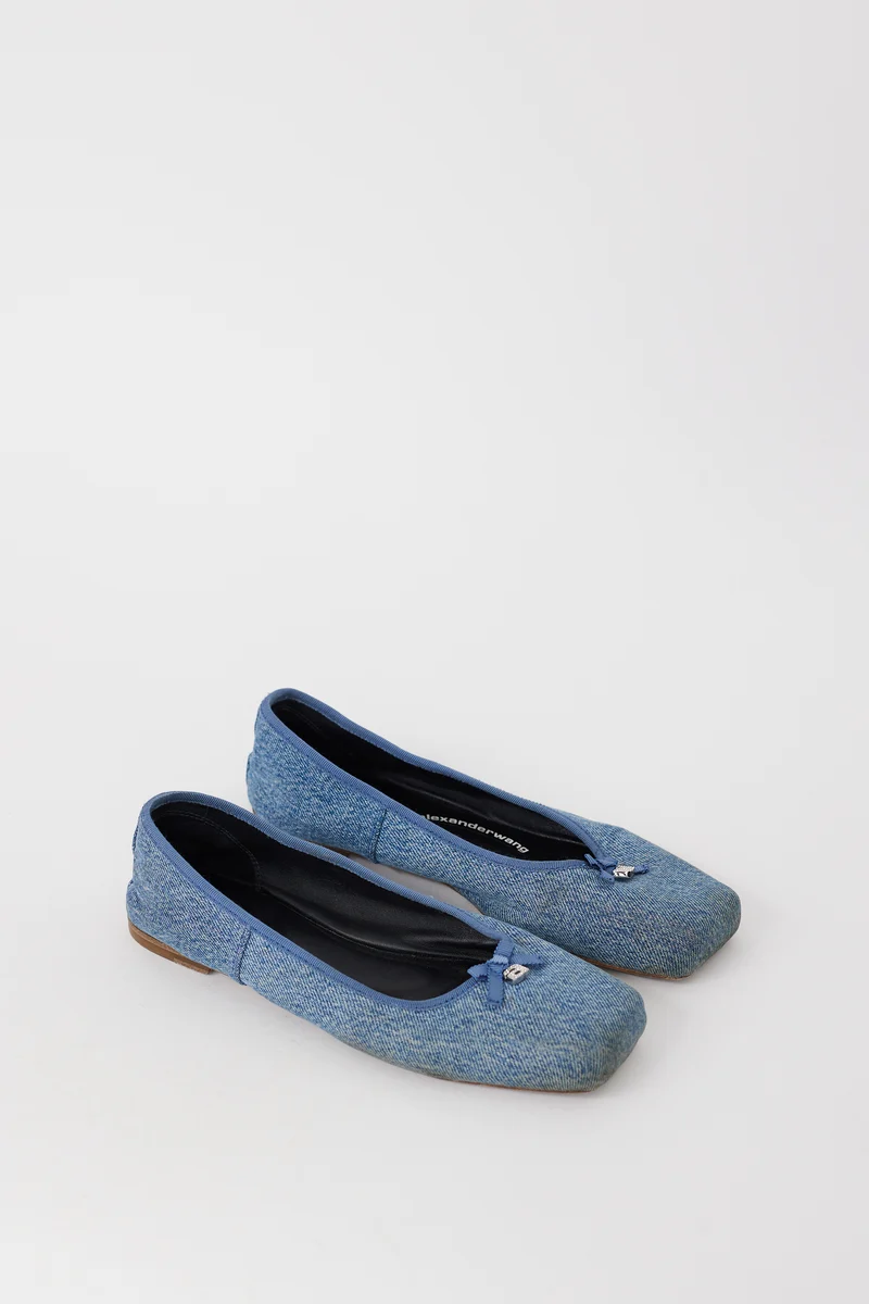 ALEXANDER WANG DENIM FLATS SIZE 36.5 - Image 2