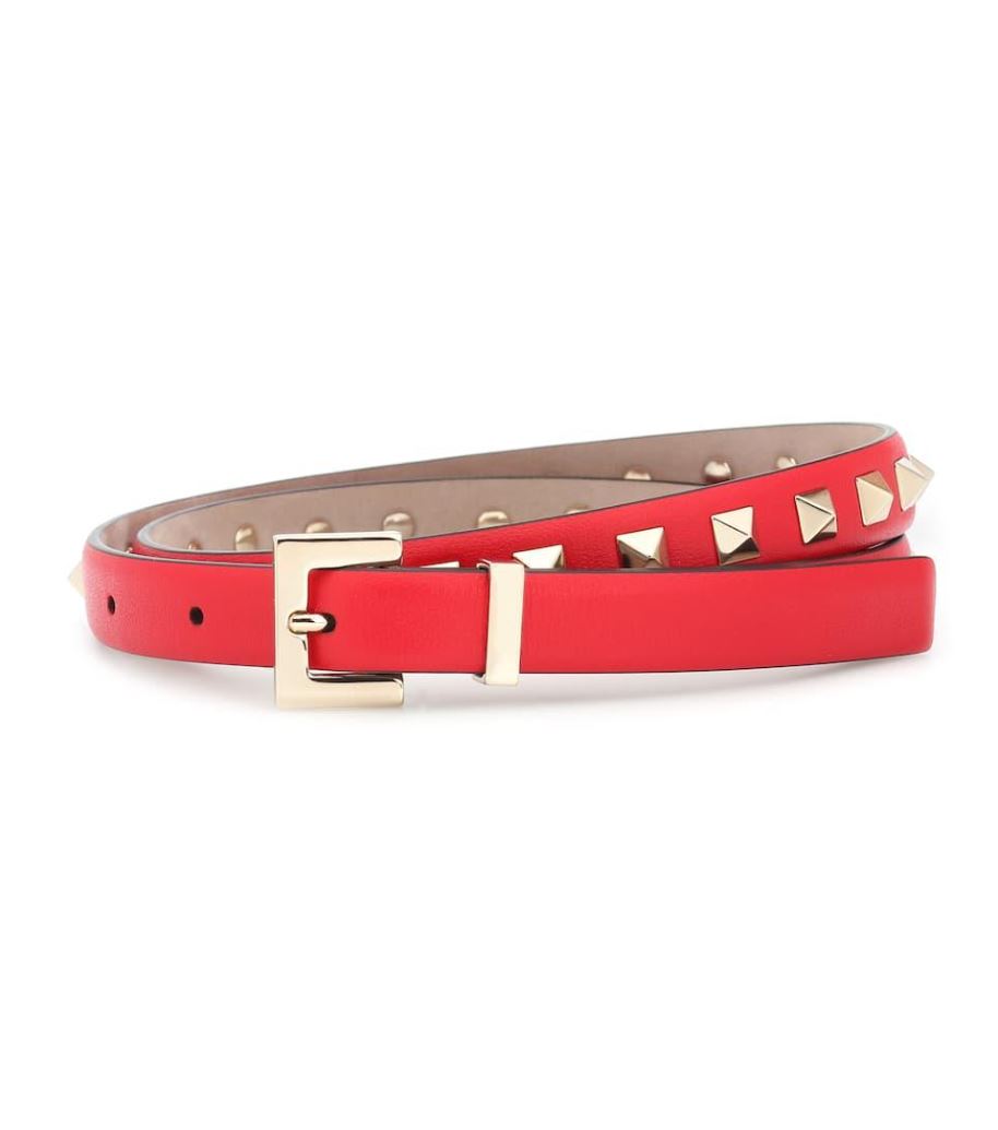 Cinturón Valentino Garavani Rojo con Rockstud