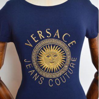 VERSACE SLEVELESS NAVY DRESS SIZE 6