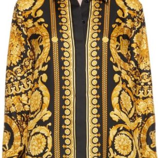 Camisa Versace Negra con Dorado – Talla XS