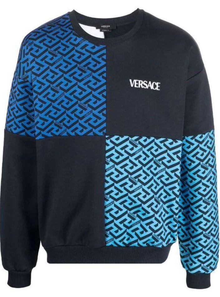 Sudadera Versace Azul y Negra para Hombre – Talla L