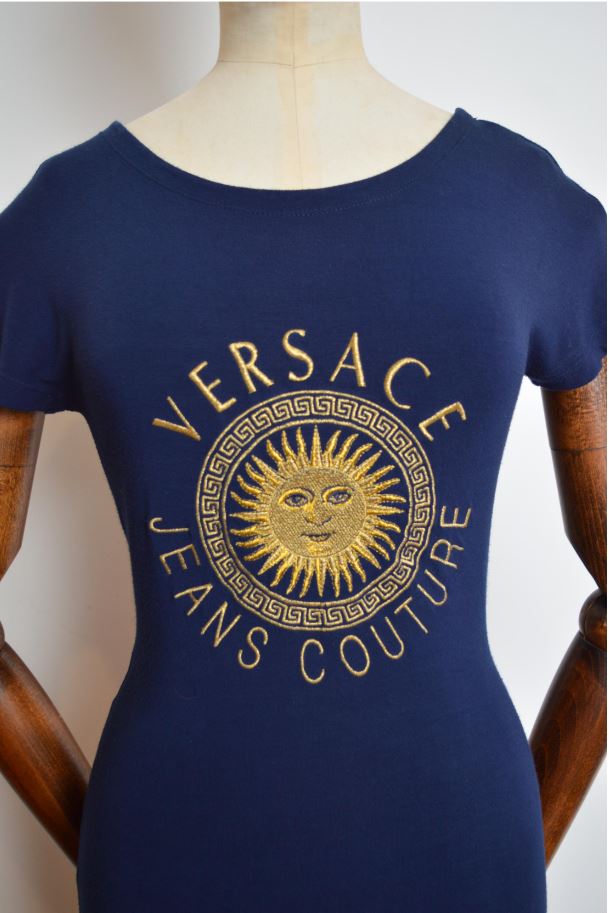 VERSACE SLEVELESS NAVY DRESS SIZE 6