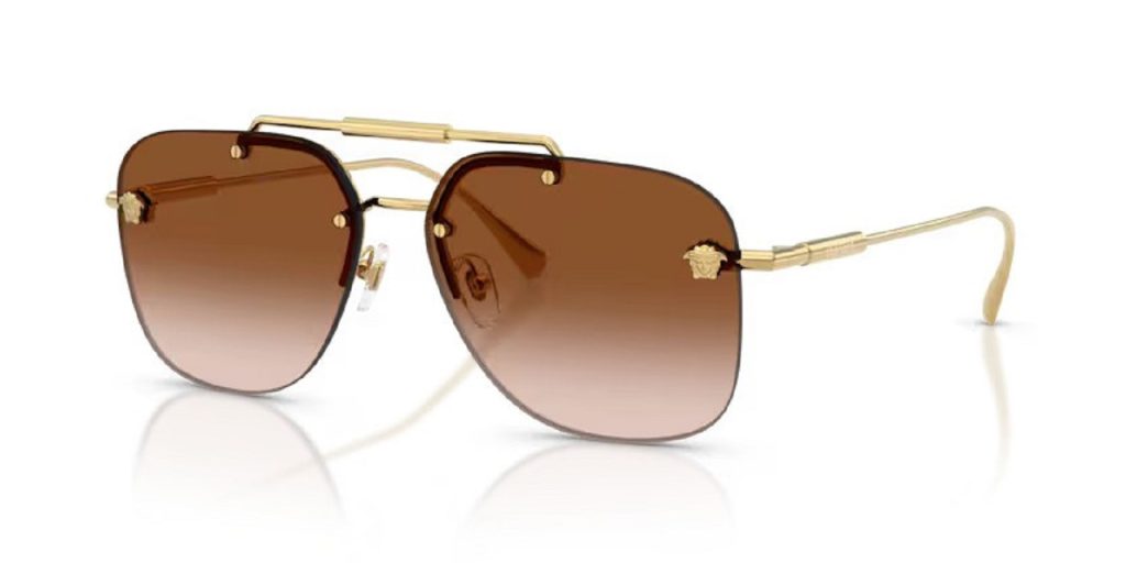VERSACE GOLD BROWN GRADIENT SUNGLASSES