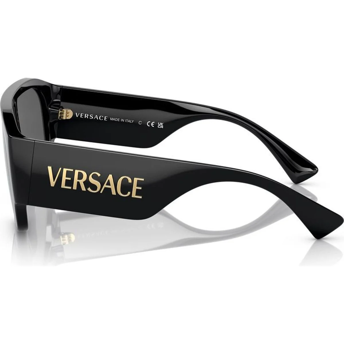 Gafas de Sol Versace Negras con Lentes Gris Oscuro - Image 4