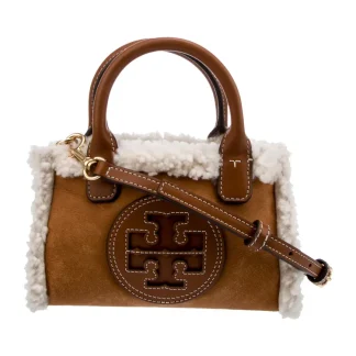 Bolsa Tory Burch Café con Acabado Shearling