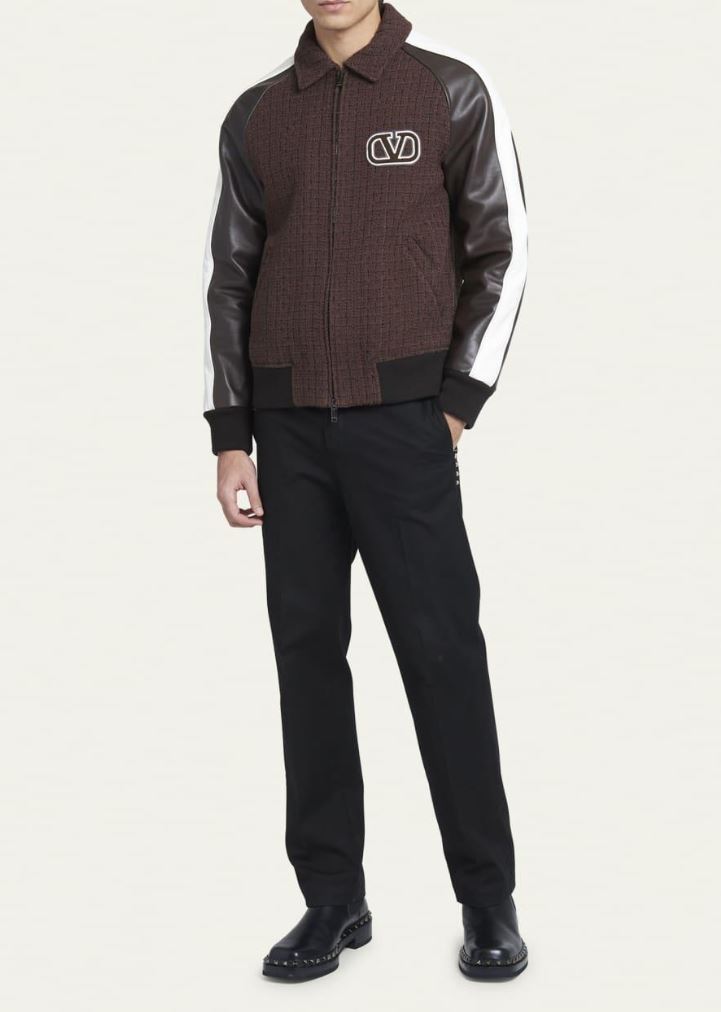 Chamarra Valentino Garavani Negro y Café para Hombre – Talla 48 - Image 3