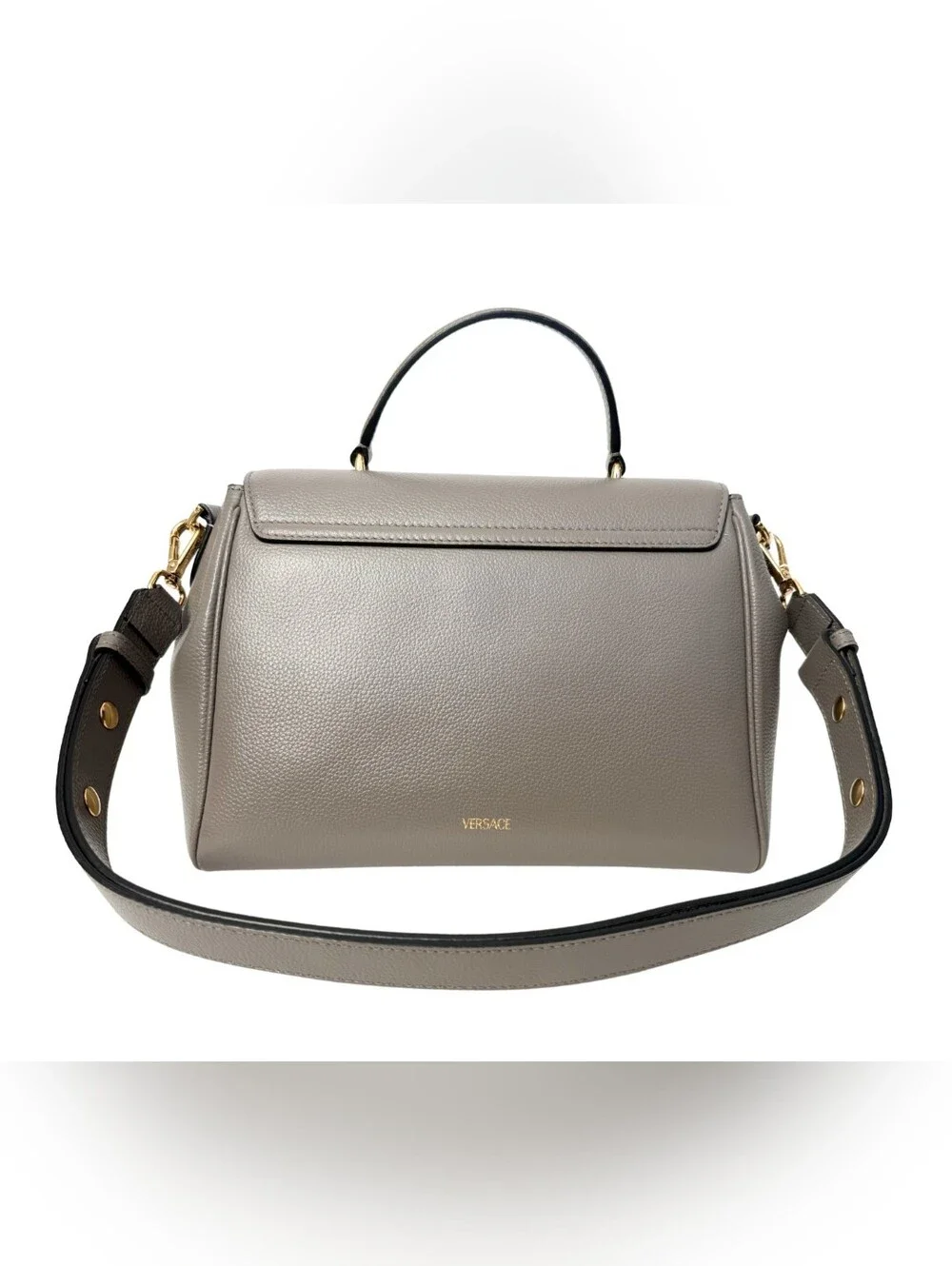 Bolsa Mediana Versace Virtus de Piel Color Gris - Image 3