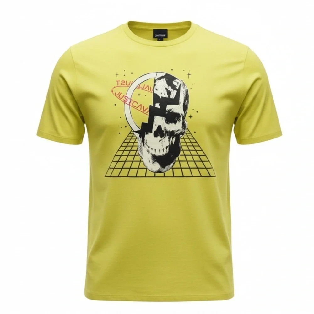 T SHIRT JUSCAVALLI YELLOW