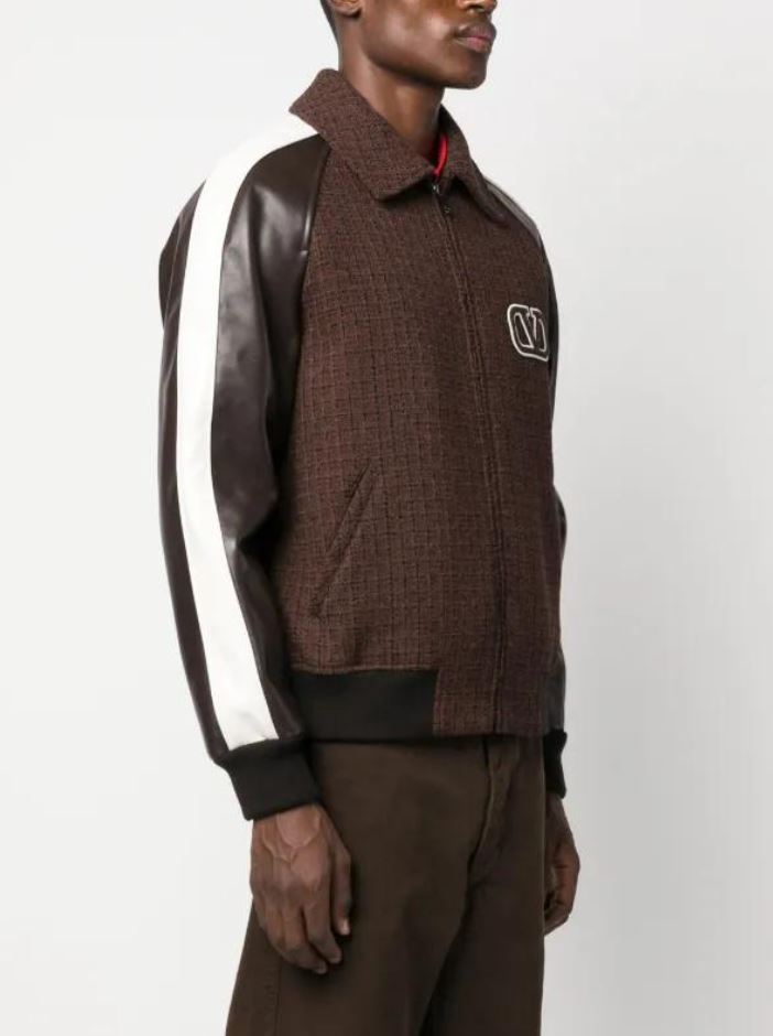 Chamarra Valentino Garavani Negro y Café para Hombre – Talla 48 - Image 2