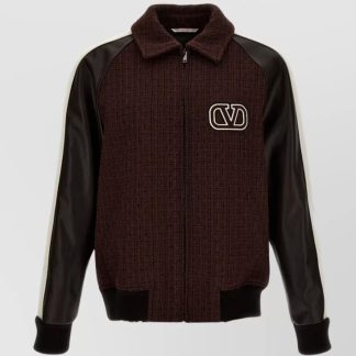 Chamarra Valentino Garavani Negro y Café para Hombre – Talla 48