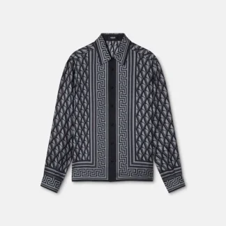 Camisa Versace Negra y Gris para Hombre – Talla S