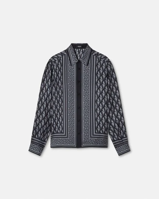 Camisa Versace Negra y Gris para Hombre – Talla S