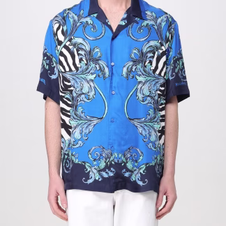 Prenda Versace Estampado Zebra Azul