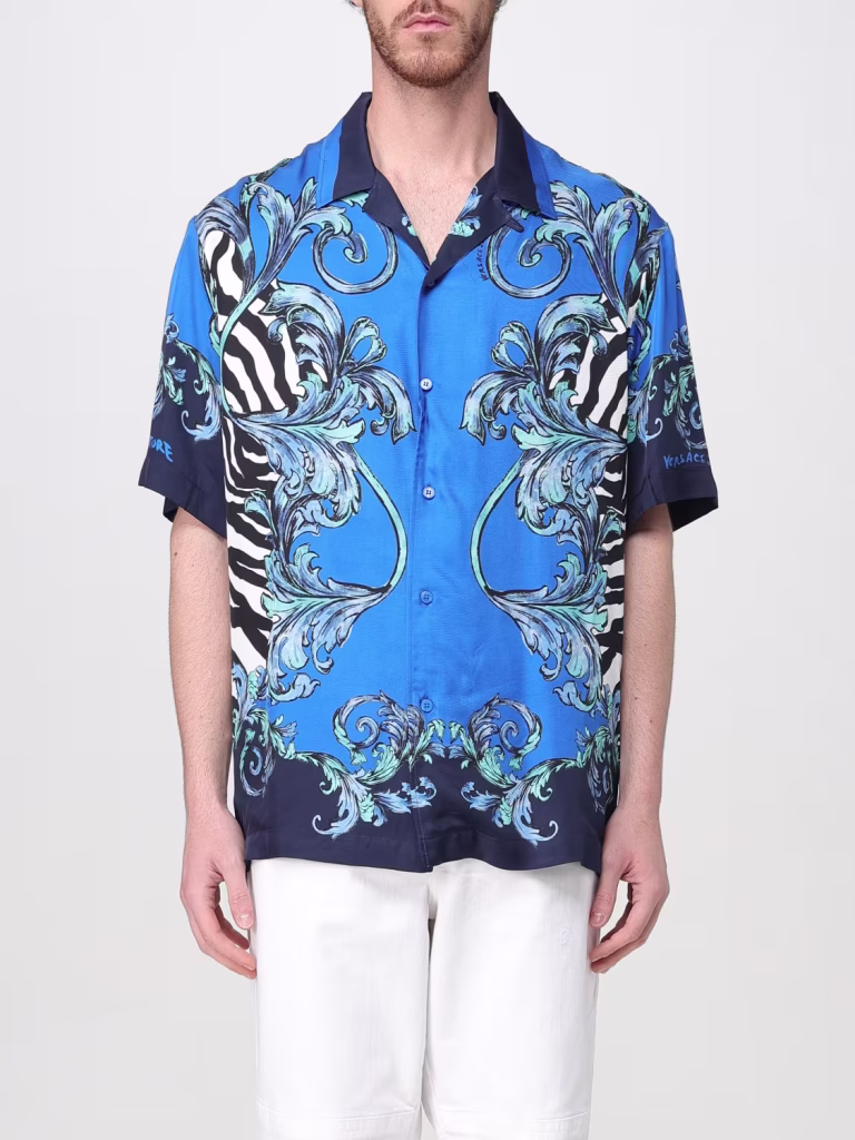 Prenda Versace Estampado Zebra Azul