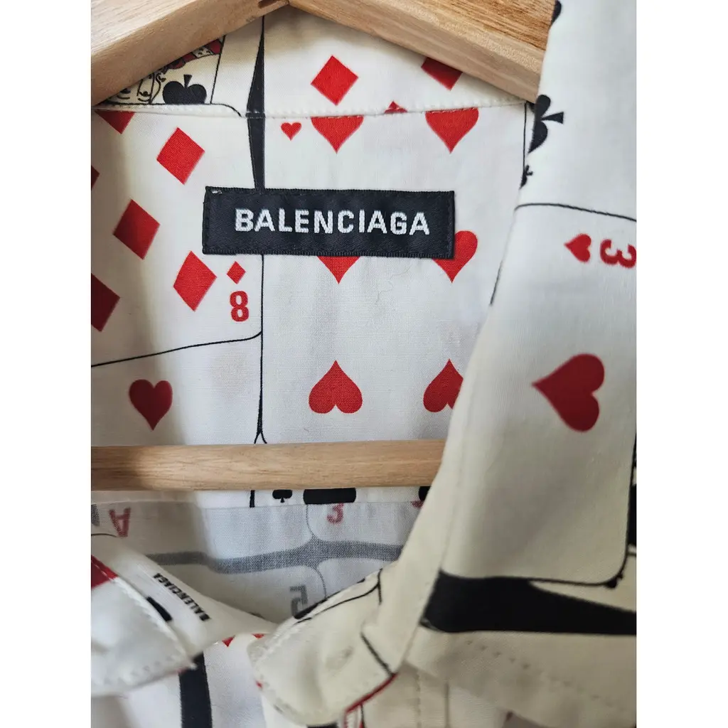 Balenciaga Camisa Estampado Playing Cards SIZE 34 - Image 6
