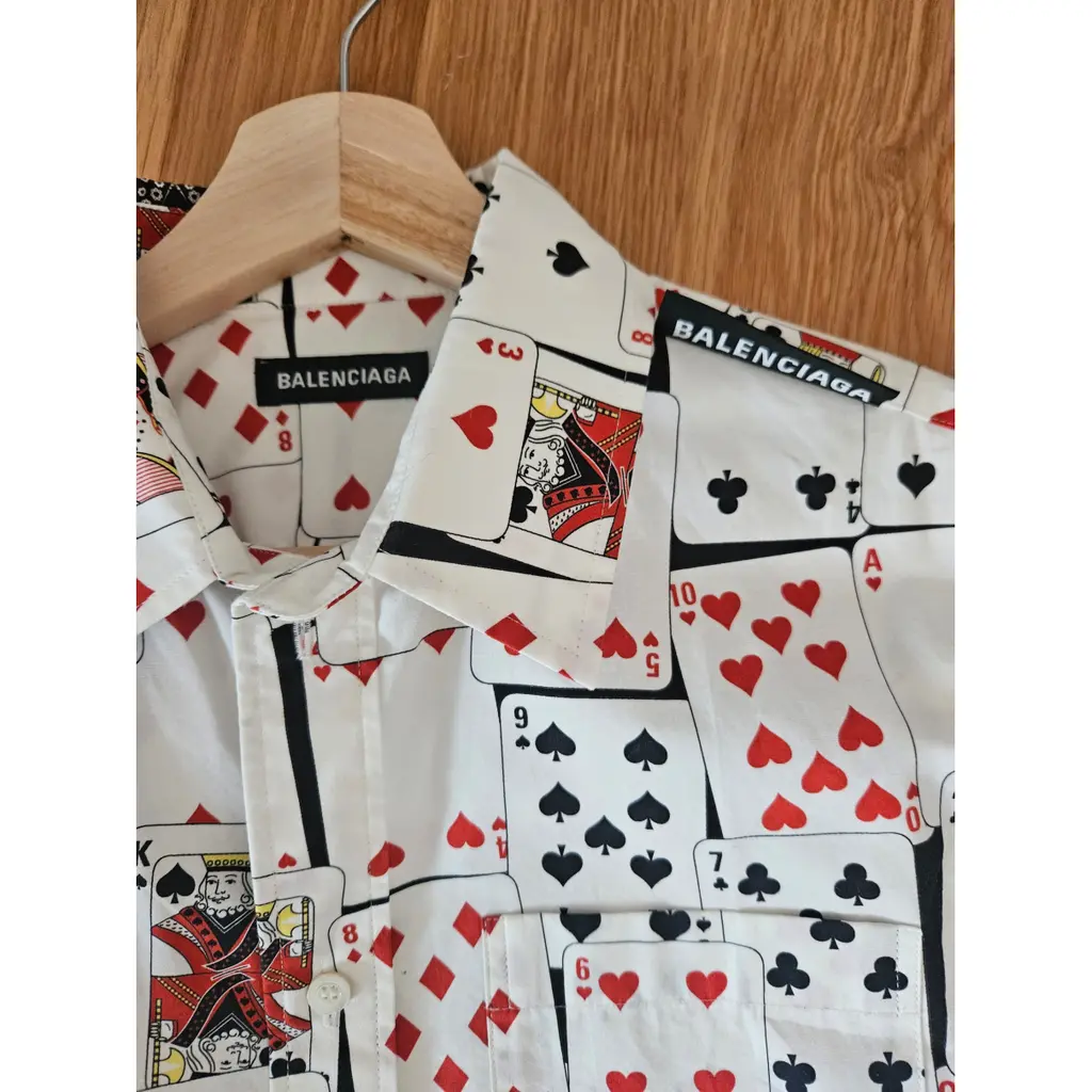 Balenciaga Camisa Estampado Playing Cards SIZE 34 - Image 4